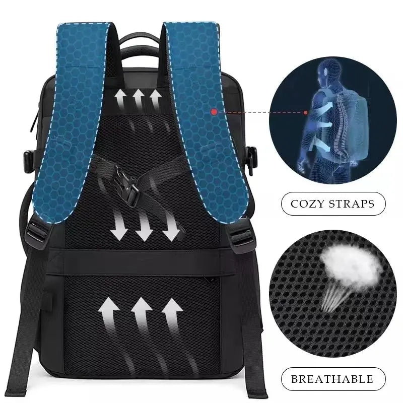 Ethan – Large Capacity Waterproof Travel Backpack for Men with USB Charging and Expandable Design 4