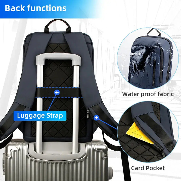 Ethan Waterproof Men's Work Backpack – USB Charging – Minimalist Design for 15.6-Inch Laptops – Multiple Colors Available 3