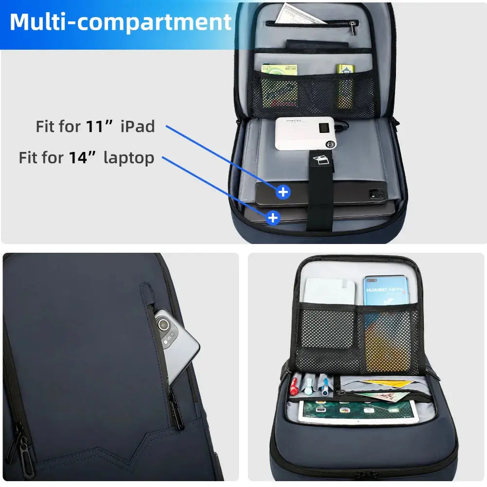 Ethan Waterproof Men's Work Backpack – USB Charging – Minimalist Design for 15.6-Inch Laptops – Multiple Colors Available 7