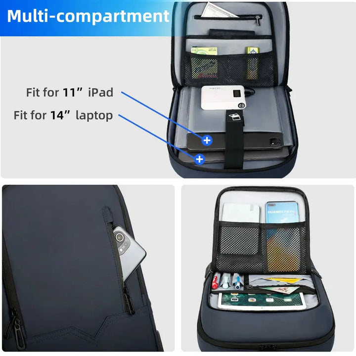 Ethan Waterproof Men's Work Backpack – USB Charging – Minimalist Design for 15.6-Inch Laptops – Multiple Colors Available 7