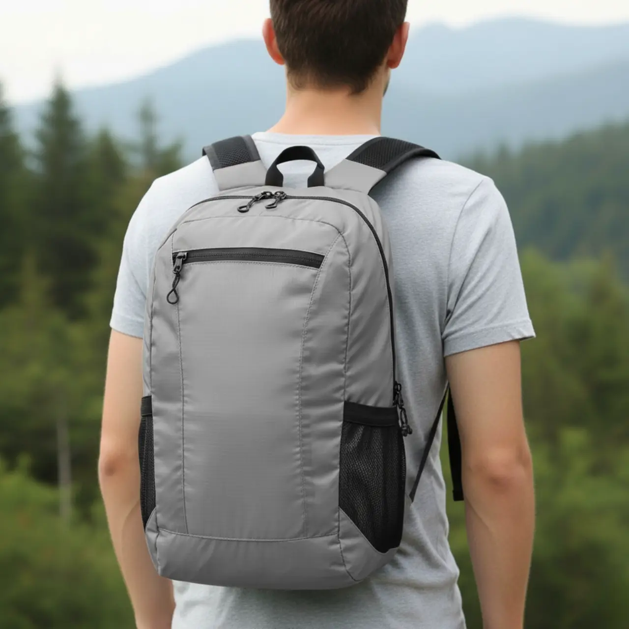 MunaWear - Backpacks - Jourelle Ultralight Waterproof Travel Backpack – 18L Capacity – Lightweight & Foldable – Ideal for Hiking & Camping - Gray