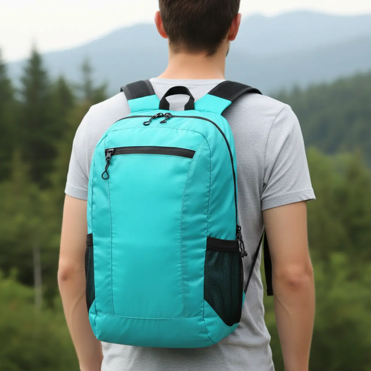 MunaWear - Backpacks - Jourelle Ultralight Waterproof Travel Backpack – 18L Capacity – Lightweight & Foldable – Ideal for Hiking & Camping - Light Blue