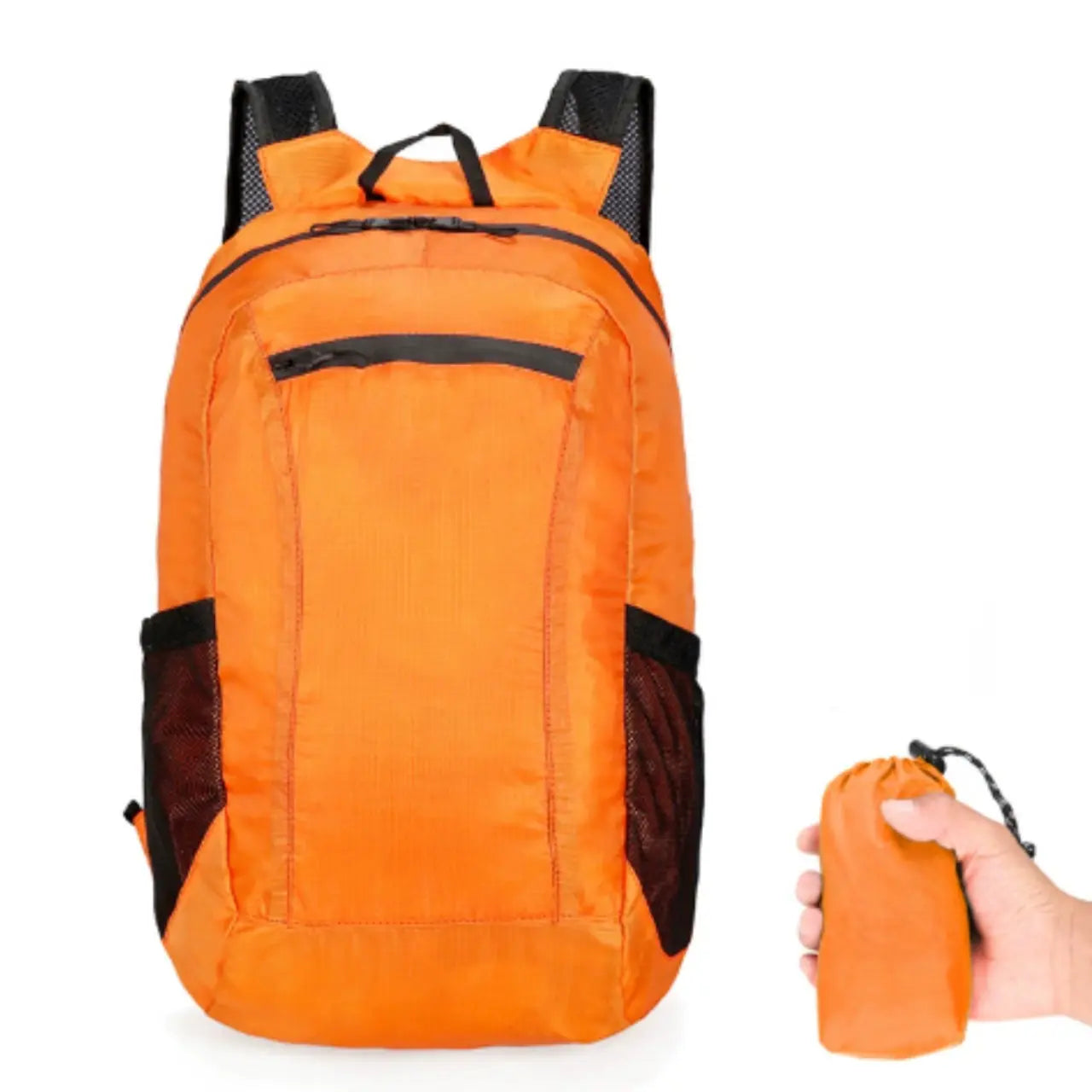 MunaWear - Backpacks - Jourelle Ultralight Waterproof Travel Backpack – 18L Capacity – Lightweight & Foldable – Ideal for Hiking & Camping - Orange