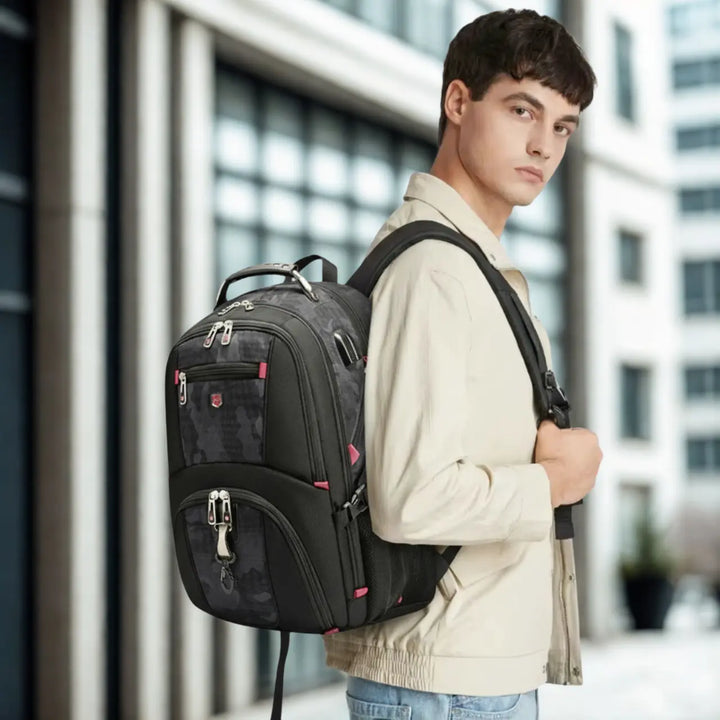 MunaWear - Backpacks - Looply - Waterproof Laptop Backpack with USB Charging Port & Multifunctional Design - 