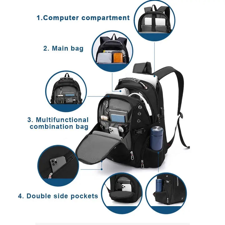 Lucas – Waterproof 17-Inch Laptop Backpack with USB Charging Port for Travel & School 4