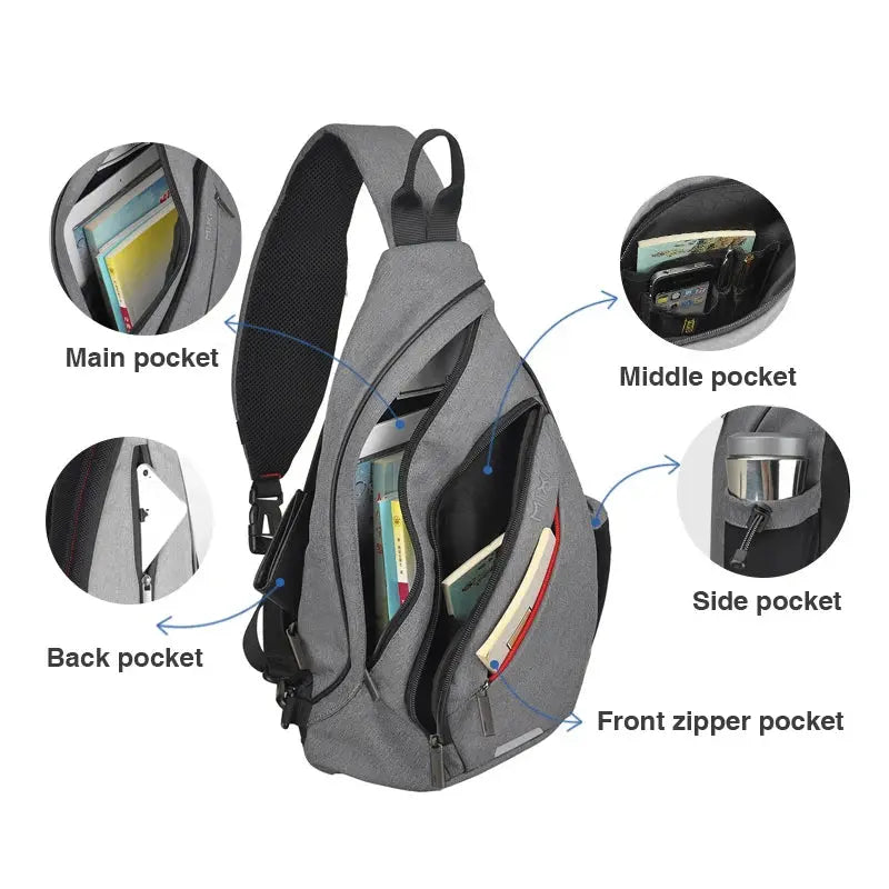 Max - Versatile One Shoulder Sling Backpack with USB Port for Travel & Sports 5