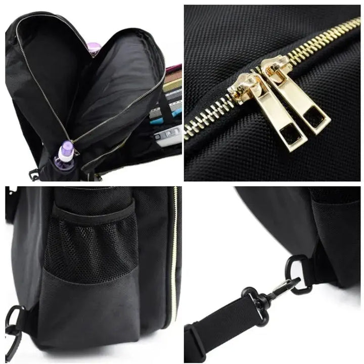 Mia Barber Supplies Backpack – Large Capacity – Waterproof Canvas – Black – Organized Tool Storage for Hairstyling 5