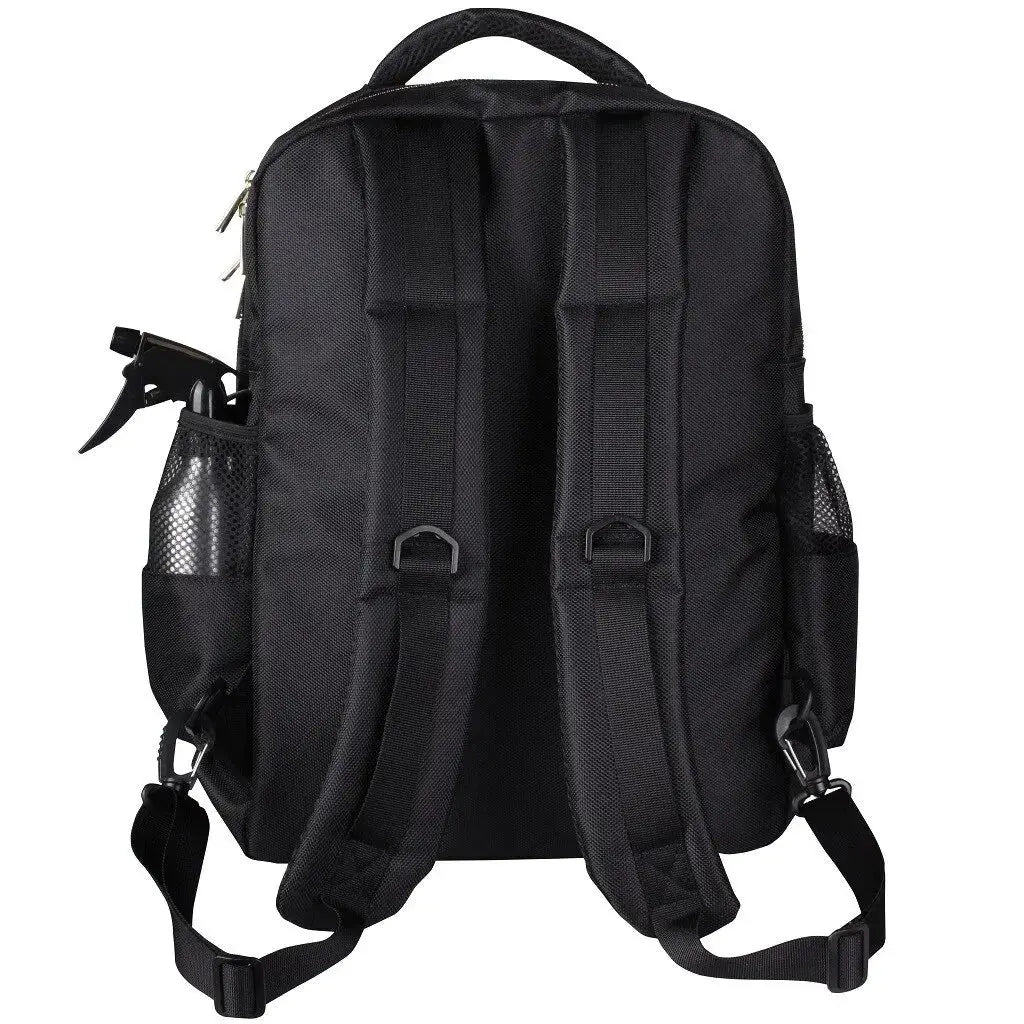 Mia Barber Supplies Backpack – Large Capacity – Waterproof Canvas – Black – Organized Tool Storage for Hairstyling 6
