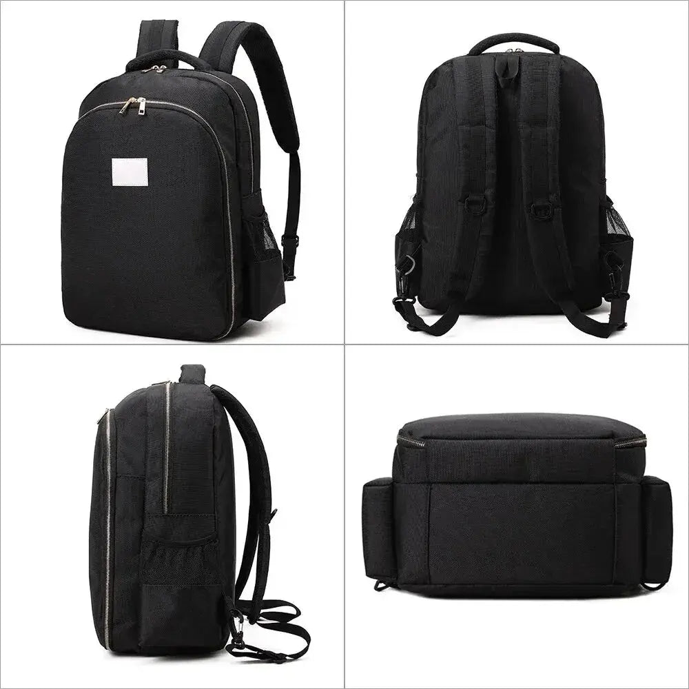 Mia Barber Supplies Backpack – Large Capacity – Waterproof Canvas – Black – Organized Tool Storage for Hairstyling 7
