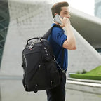 MunaWear - Backpacks - MusePack – Waterproof 17-Inch Laptop Backpack with USB Charging Port for Travel & School - Black