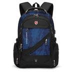 MunaWear - Backpacks - MusePack – Waterproof 17-Inch Laptop Backpack with USB Charging Port for Travel & School - Blue/Camo