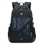 MunaWear - Backpacks - MusePack – Waterproof 17-Inch Laptop Backpack with USB Charging Port for Travel & School - Gray/Camo