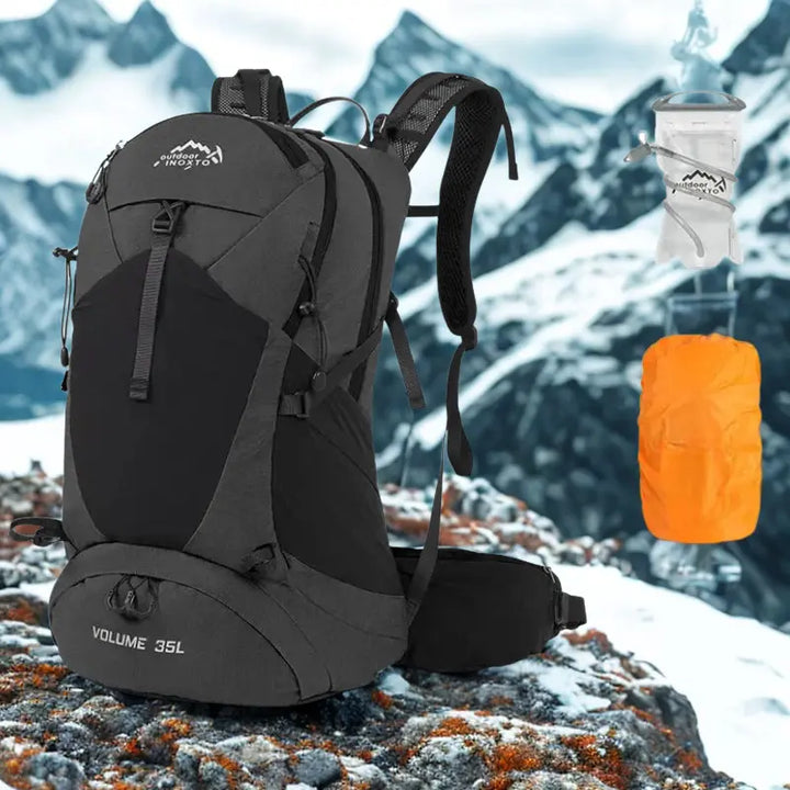 PackPort – 35L Waterproof Mountaineering Backpack for Men and Women, Ideal for Hiking and Camping