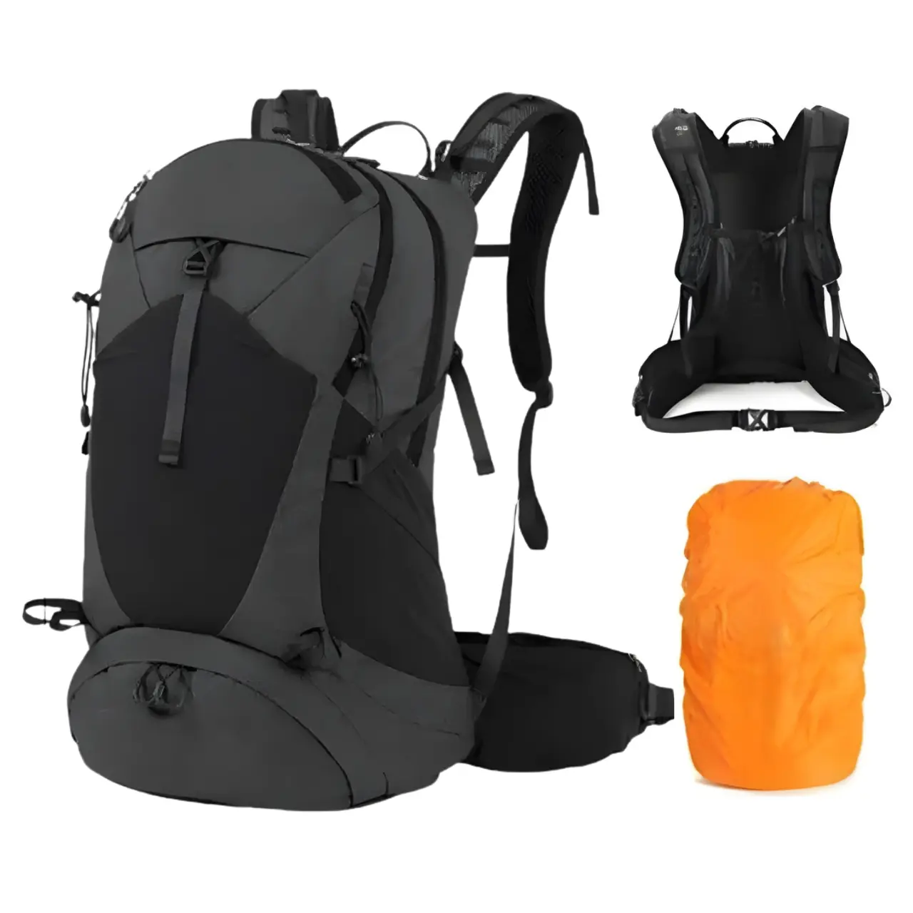 MunaWear - Backpacks - PackPort – 35L Waterproof Mountaineering Backpack for Men and Women, Ideal for Hiking and Camping - Black