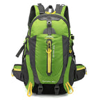 Rezen 40L Water Resistant Travel Backpack – Durable Nylon – Adjustable Straps – Perfect for Hiking & Camping- Green