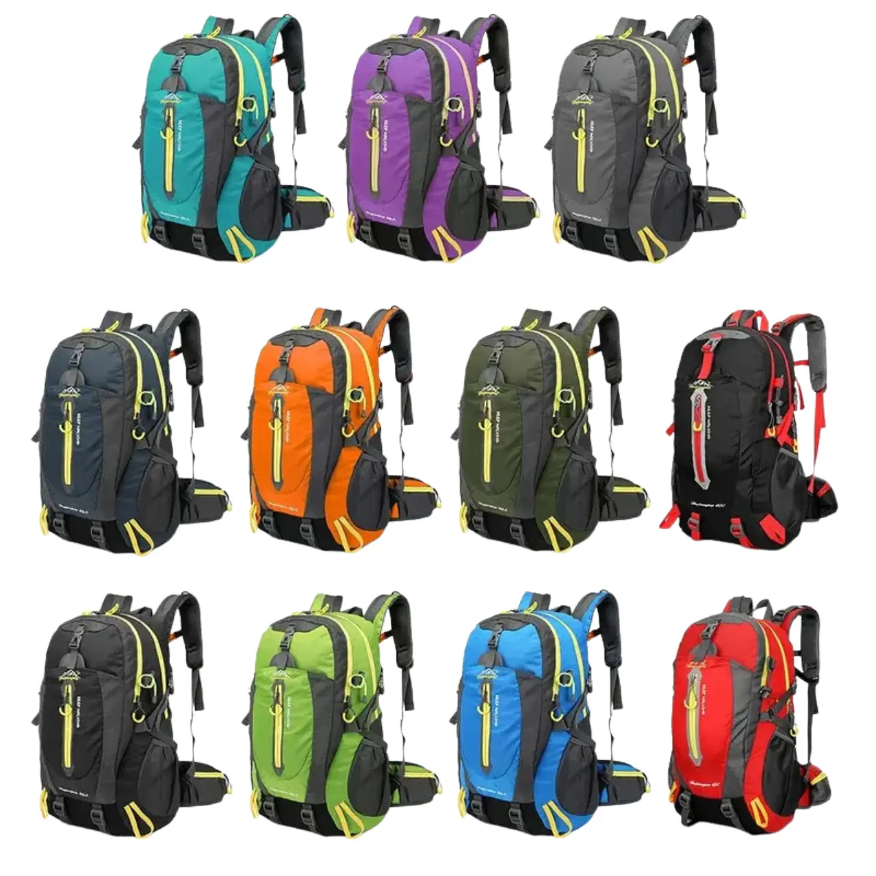 MunaWear - Backpacks - Rezen 40L Water Resistant Travel Backpack – Durable Nylon – Adjustable Straps – Perfect for Hiking & Camping - 