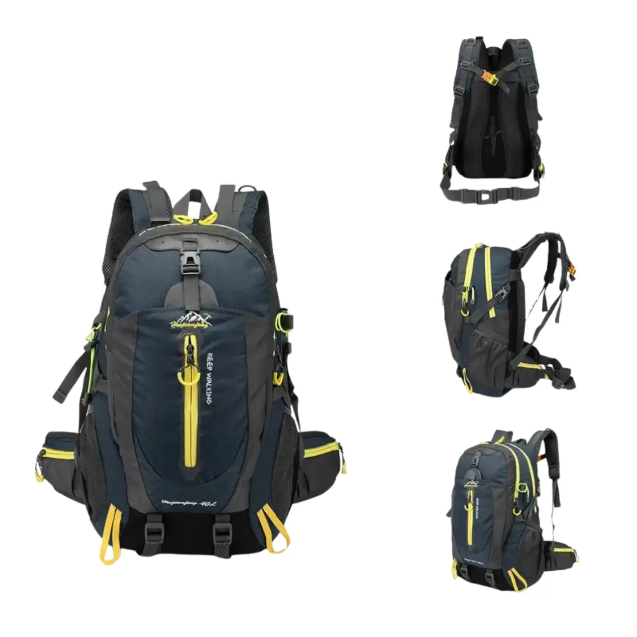 MunaWear - Backpacks - Rezen 40L Water Resistant Travel Backpack – Durable Nylon – Adjustable Straps – Perfect for Hiking & Camping - 