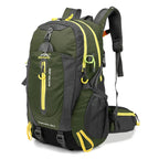 Rezen 40L Water Resistant Travel Backpack – Durable Nylon – Adjustable Straps – Perfect for Hiking & Camping- Dark Green