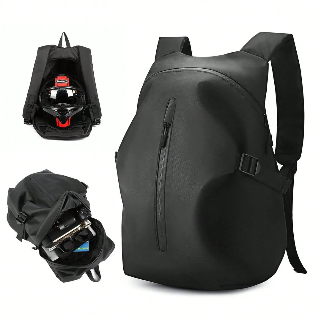 RoamGrid – Large Capacity Waterproof Motorcycle Backpack & Helmet Bag with Reflective Design