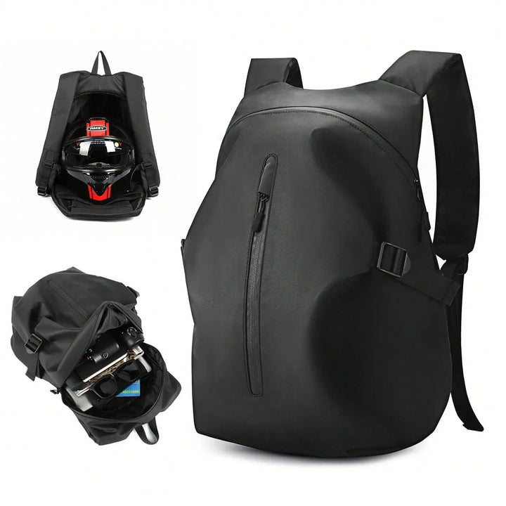 RoamGrid – Large Capacity Waterproof Motorcycle Backpack & Helmet Bag with Reflective Design