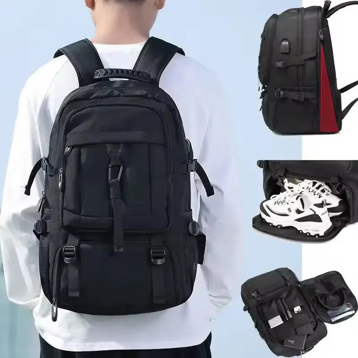 SummitPack – 50L/80L Large Waterproof Travel Backpack with Separate Shoe Compartment for Men