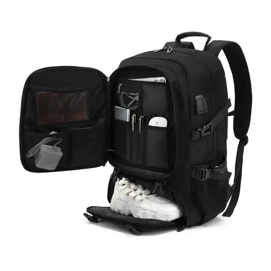 MunaWear - Backpacks - SummitPack – 50L/80L Large Waterproof Travel Backpack with Separate Shoe Compartment for Men - 