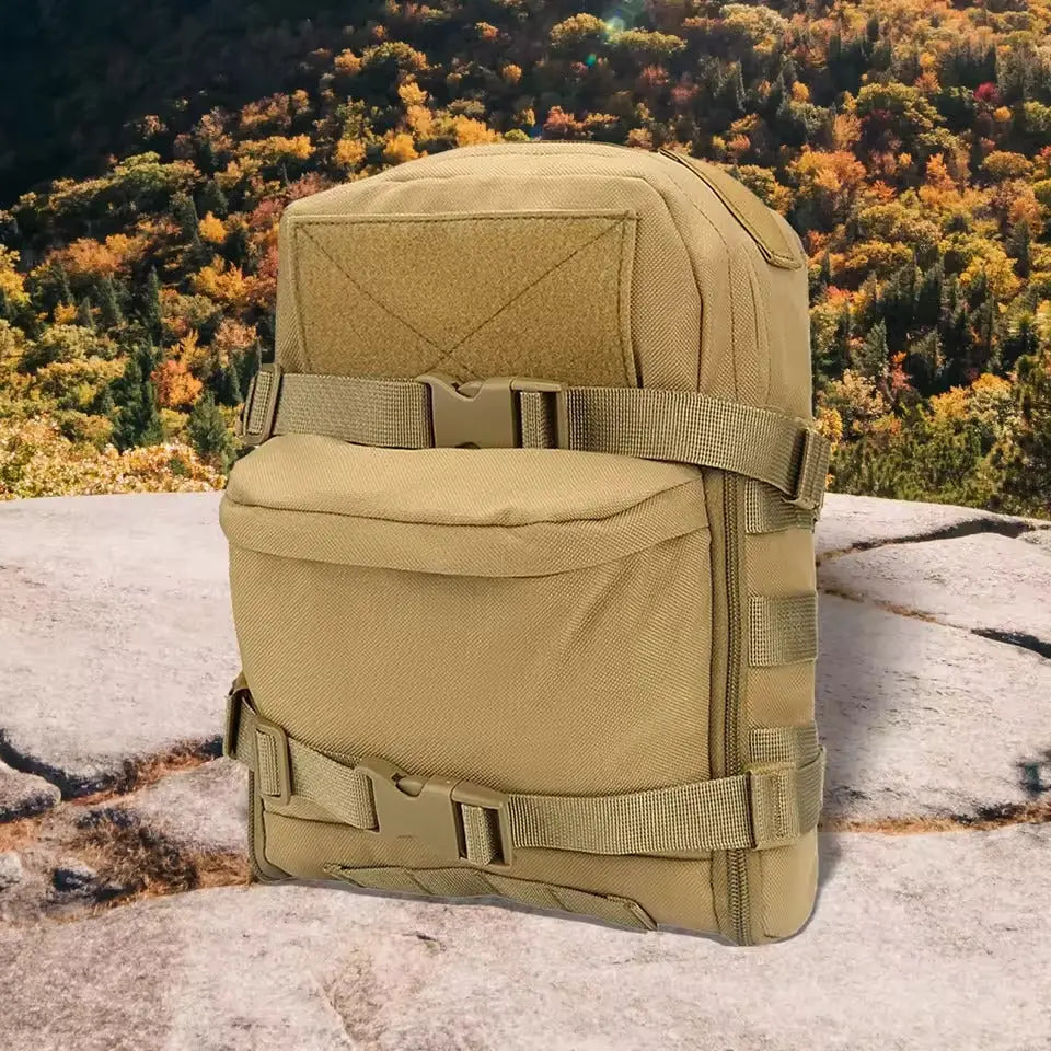 MunaWear - Backpacks - Trekozi -  Mini Hydration Tactical Backpack with Water Bladder Carrier & Molle System - Khaki
