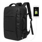 MunaWear - Backpacks - VibePack – Large Capacity Waterproof Travel Backpack for Men with USB Charging and Expandable Design - 