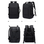 MunaWear - Backpacks - VibePack – Large Capacity Waterproof Travel Backpack for Men with USB Charging and Expandable Design - 