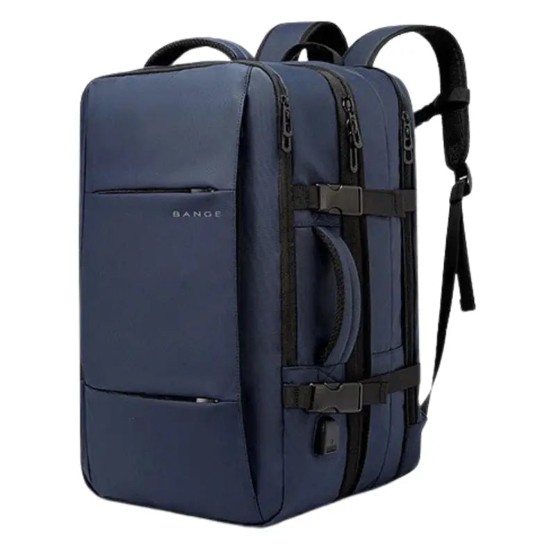 MunaWear - Backpacks - VibePack – Large Capacity Waterproof Travel Backpack for Men with USB Charging and Expandable Design - Blue / 45L
