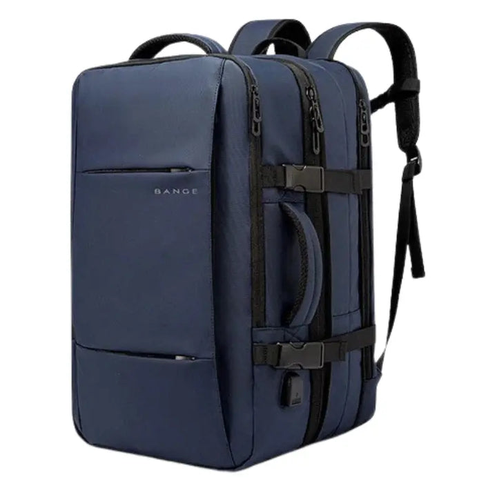 MunaWear - Backpacks - VibePack – Large Capacity Waterproof Travel Backpack for Men with USB Charging and Expandable Design - Blue / 45L