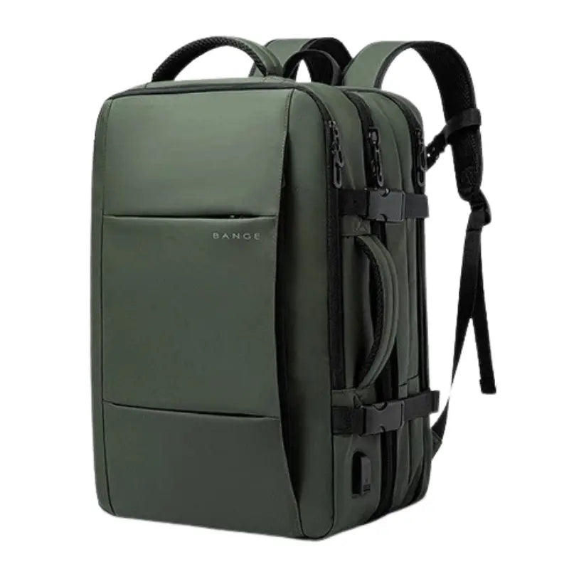 MunaWear - Backpacks - VibePack – Large Capacity Waterproof Travel Backpack for Men with USB Charging and Expandable Design - Green / 45L