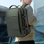 MunaWear - Backpacks - VibePack – Large Capacity Waterproof Travel Backpack for Men with USB Charging and Expandable Design - Green / Large (45L)