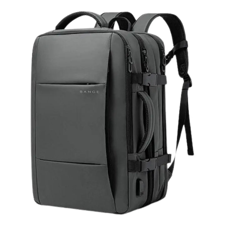 MunaWear - Backpacks - VibePack – Large Capacity Waterproof Travel Backpack for Men with USB Charging and Expandable Design - Grey / 45L