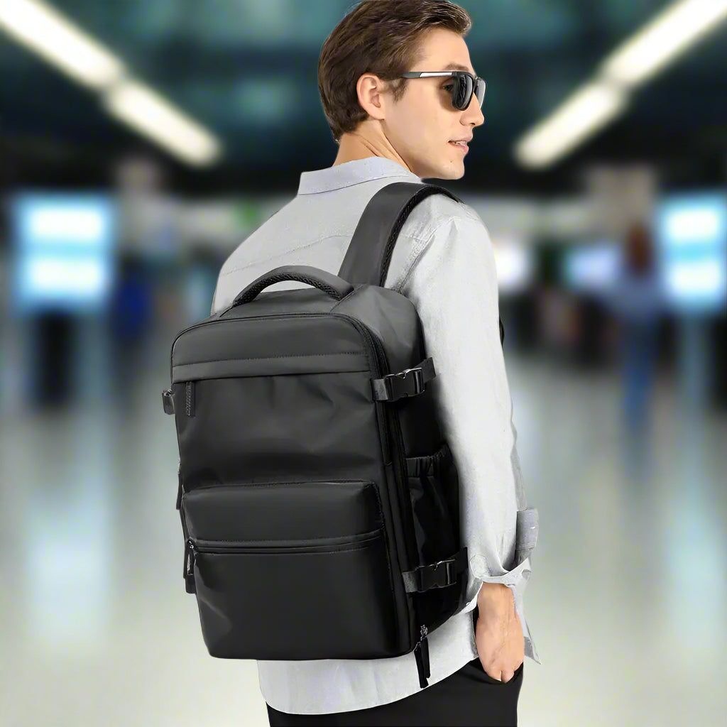 MunaWear - Backpacks - YonderKit – 15.6-Inch Vacuum Compression Backpack for Hiking & Travel with Pump - Black - Lifestyle