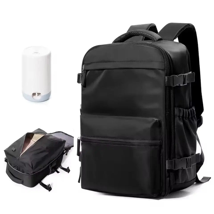 YonderKit – 15.6-Inch Vacuum Compression Backpack for Hiking & Travel with Pump