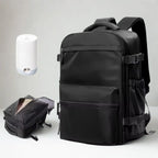 MunaWear - Backpacks - YonderKit – 15.6-Inch Vacuum Compression Backpack for Hiking & Travel with Pump - Black 