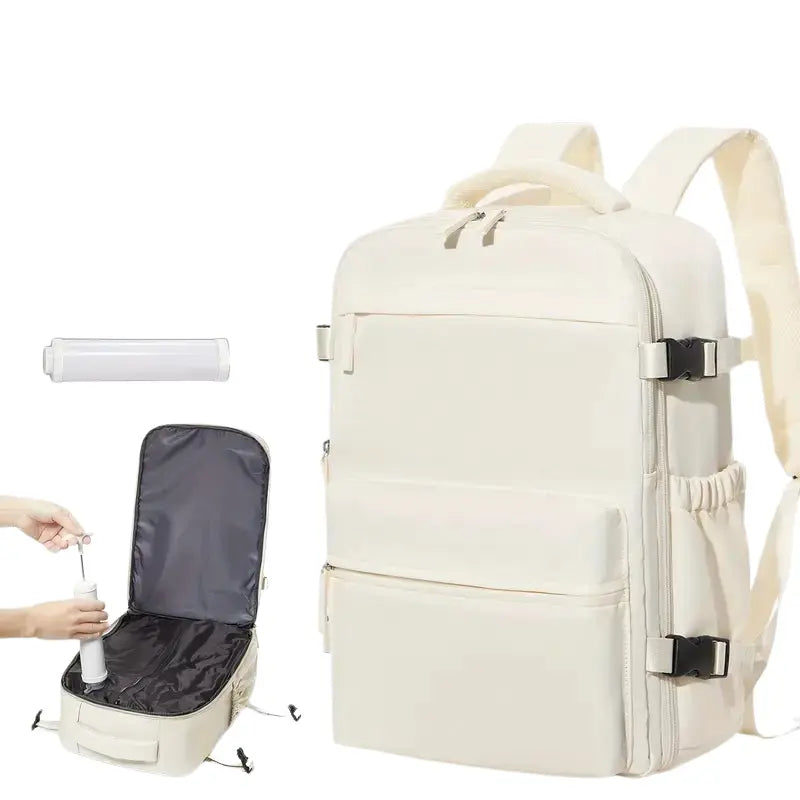 YonderKit – 15.6-Inch Vacuum Compression Backpack for Hiking & Travel with Pump
