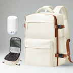 MunaWear - Backpacks - YonderKit – 15.6-Inch Vacuum Compression Backpack for Hiking & Travel with Pump - Cream