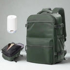 MunaWear - Backpacks - YonderKit – 15.6-Inch Vacuum Compression Backpack for Hiking & Travel with Pump - Green