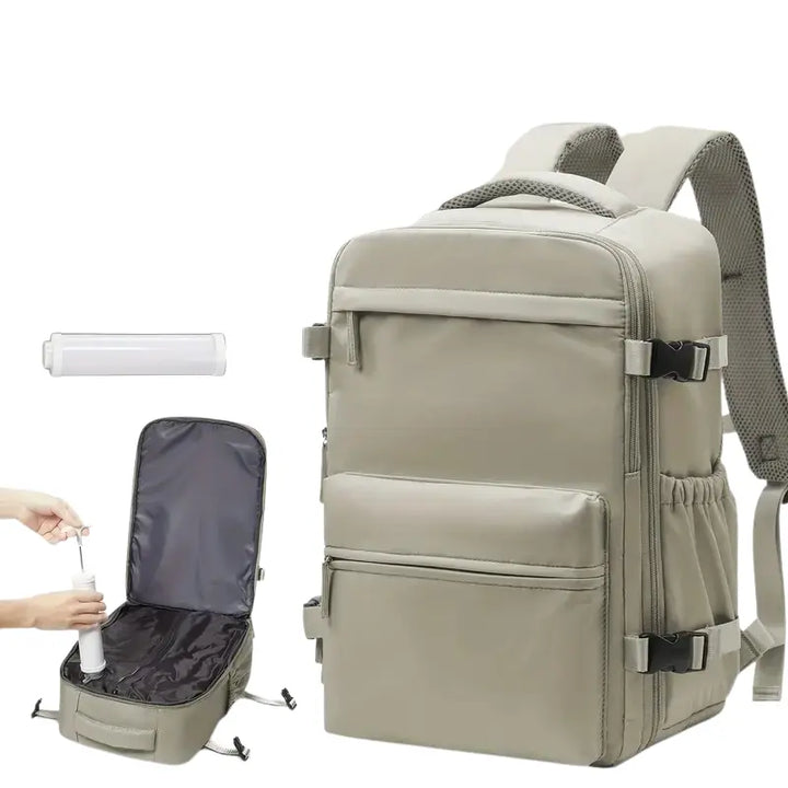 YonderKit – 15.6-Inch Vacuum Compression Backpack for Hiking & Travel with Pump