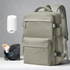 MunaWear - Backpacks - YonderKit – 15.6-Inch Vacuum Compression Backpack for Hiking & Travel with Pump - Light Khaki