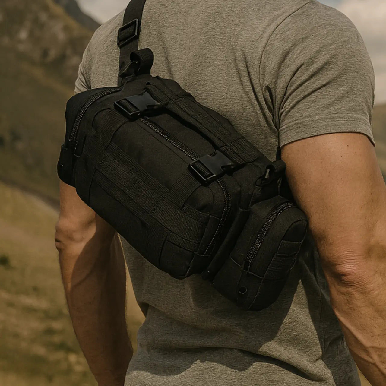 MunaWear - Bags - AdventurePro Waist Bag – Multifunctional Outdoor Bumbag – Water-Resistant – Adjustable Strap - Black