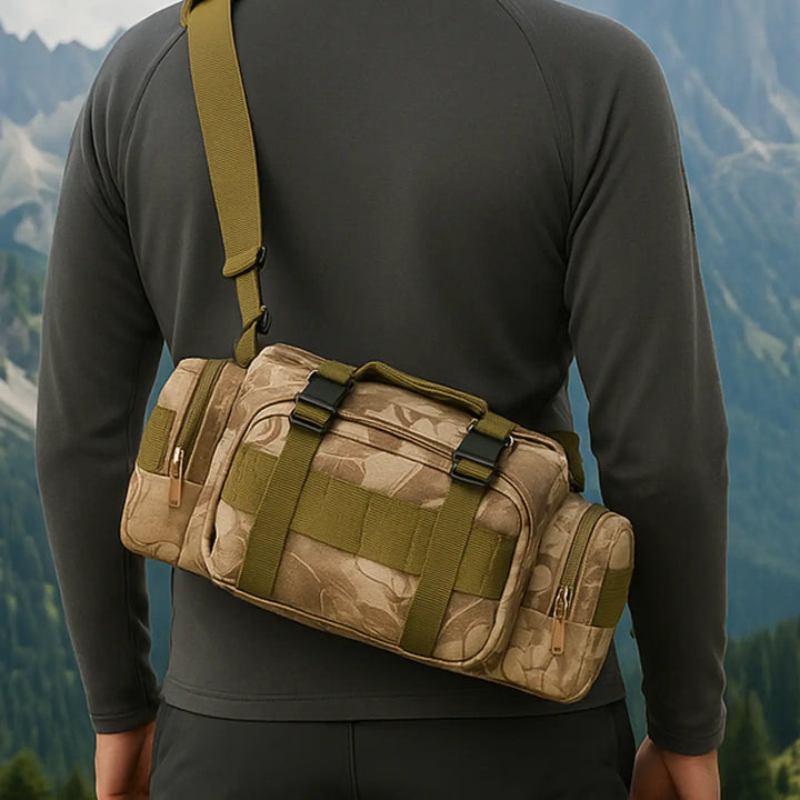 MunaWear - Bags - AdventurePro Waist Bag – Multifunctional Outdoor Bumbag – Water-Resistant – Adjustable Strap - Camo Light Green
