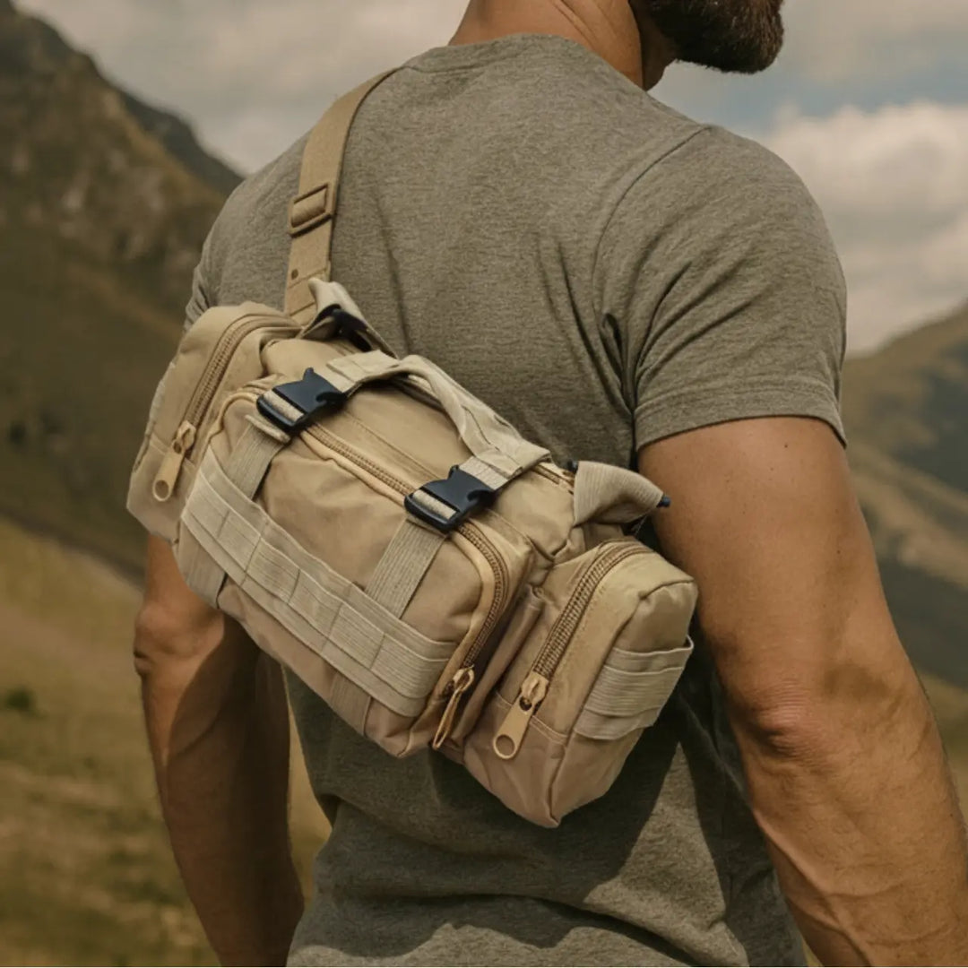 MunaWear - Bags - AdventurePro Waist Bag – Multifunctional Outdoor Bumbag – Water-Resistant – Adjustable Strap - Khaki