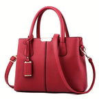 MunaWear - Bags - Liora - Chic PU Handbag With Spacious Design For All Seasons - Burgundy