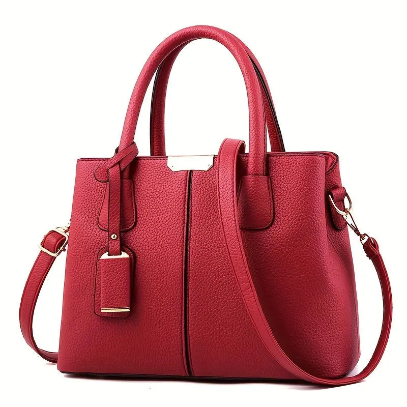 MunaWear - Bags - Liora - Chic PU Handbag With Spacious Design For All Seasons - Burgundy