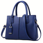 MunaWear - Bags - Liora - Chic PU Handbag With Spacious Design For All Seasons - Deep Blue