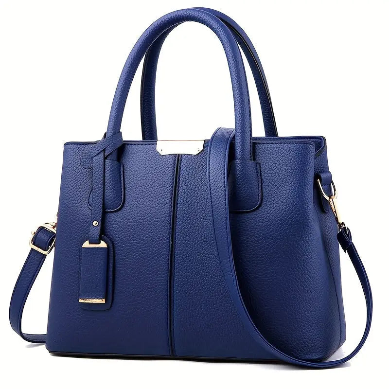 MunaWear - Bags - Liora - Chic PU Handbag With Spacious Design For All Seasons - Deep Blue
