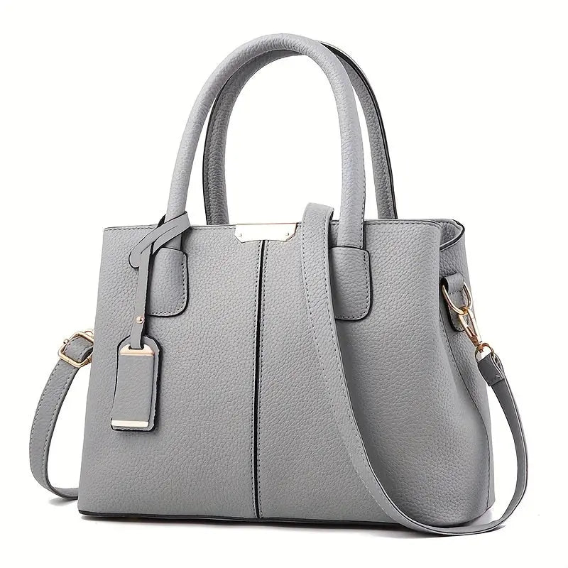 MunaWear - Bags - Liora - Chic PU Handbag With Spacious Design For All Seasons - Gray